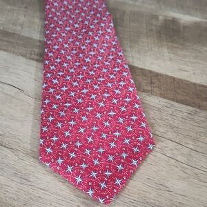 Vineyard Vines Red and White Silk Tie
